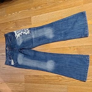 Appliqued jeans, sz 8